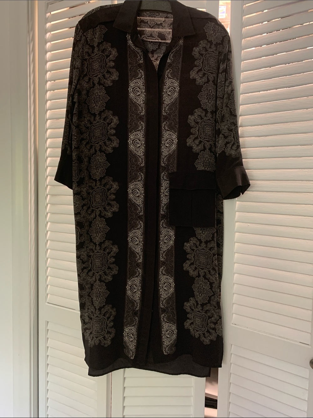 All Saints Lupine Latice Dress Silk Button Front
